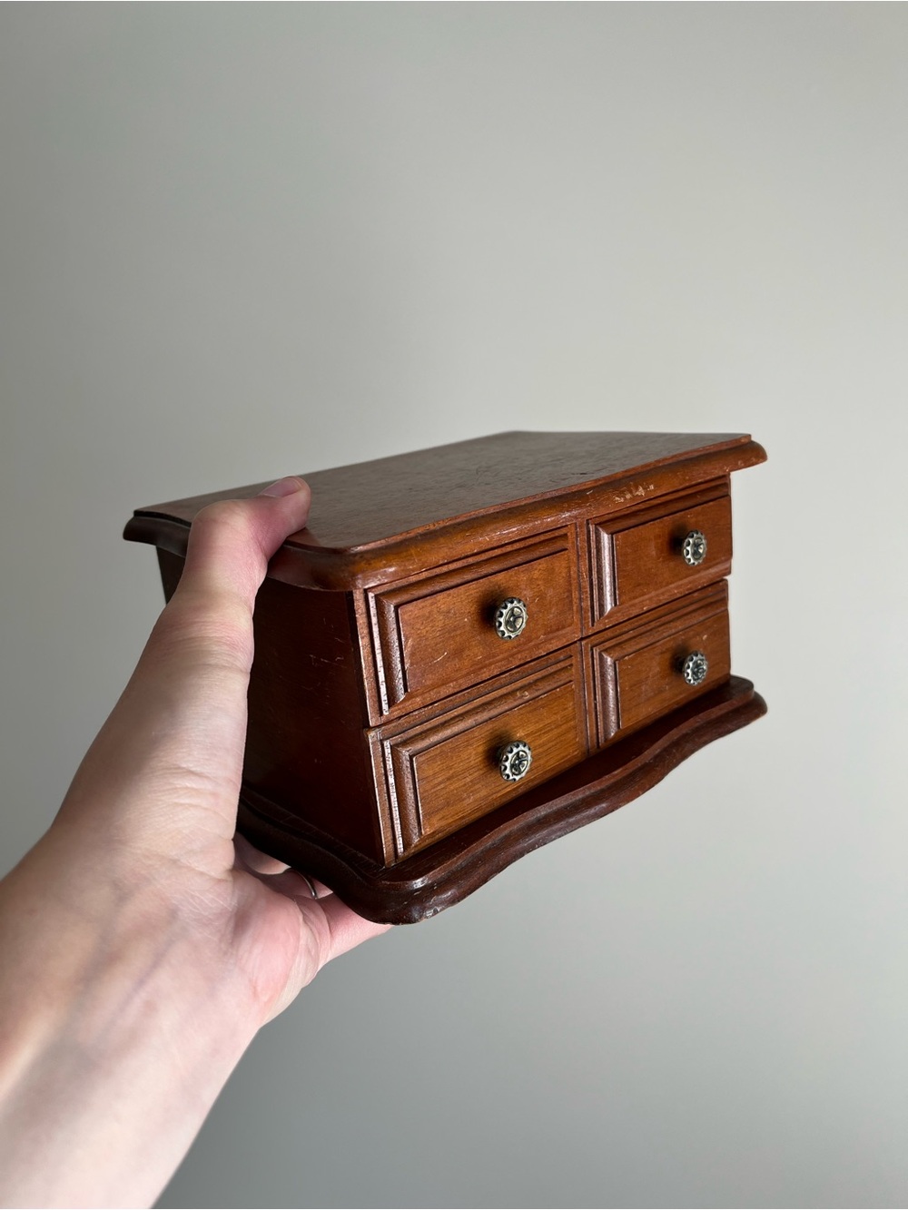 VTG Jewelry Box Wooden Handmade Storage
